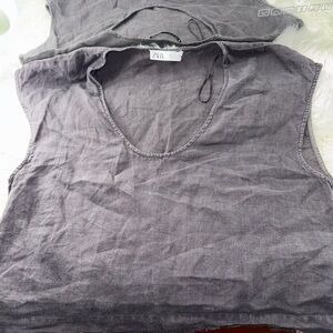 Zara Gray Tank Top Sleeveless Casual